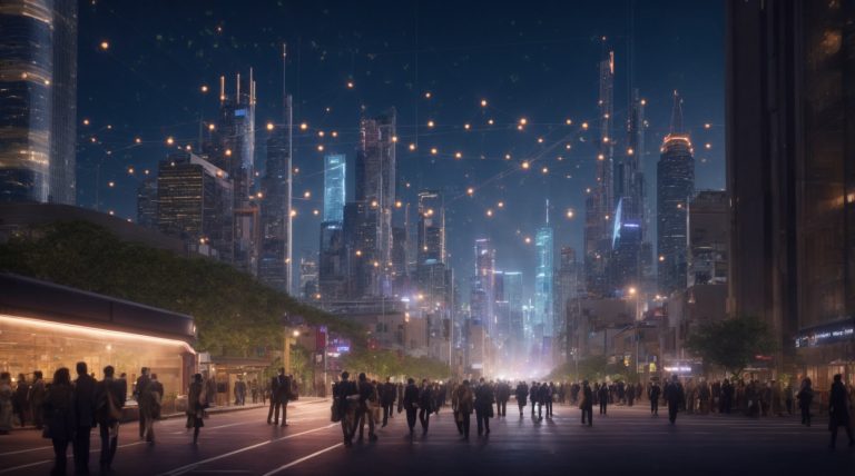 Una ciudad inteligente interconectada por tecnologías inalámbricas